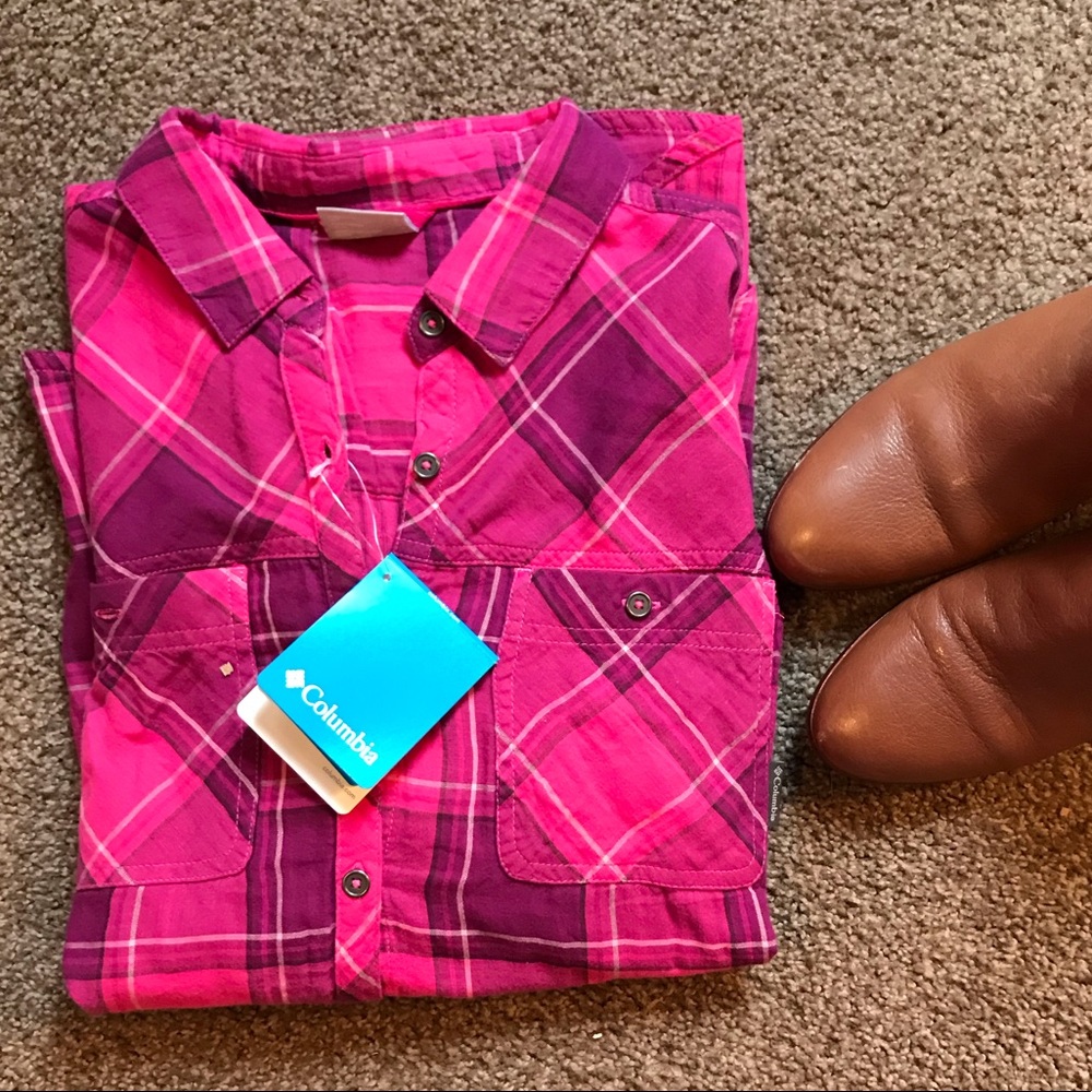 NWT Columbia plaid top